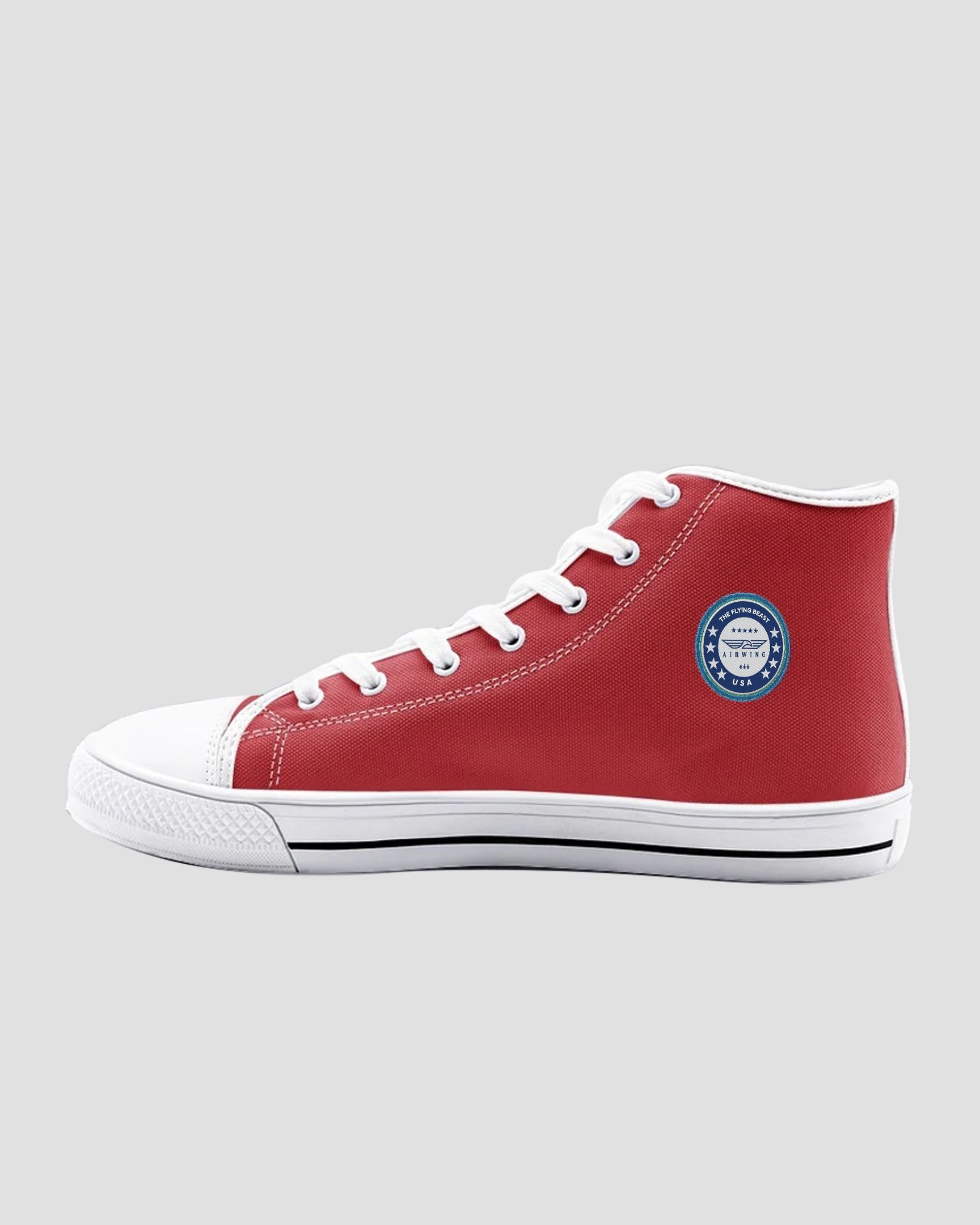 1-MainSide_Unisex Red High Top Canvas Shoes Airwing®