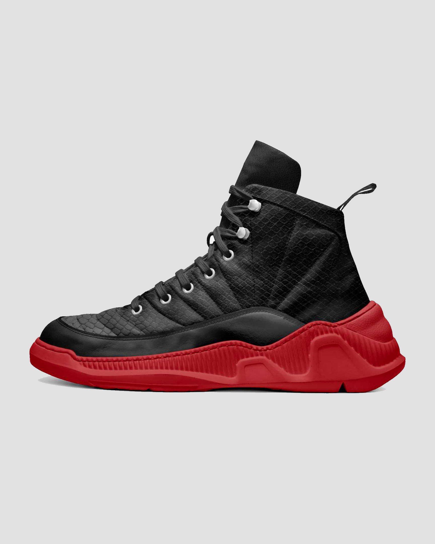 Airwing_black_Python_leather_sneaker_side