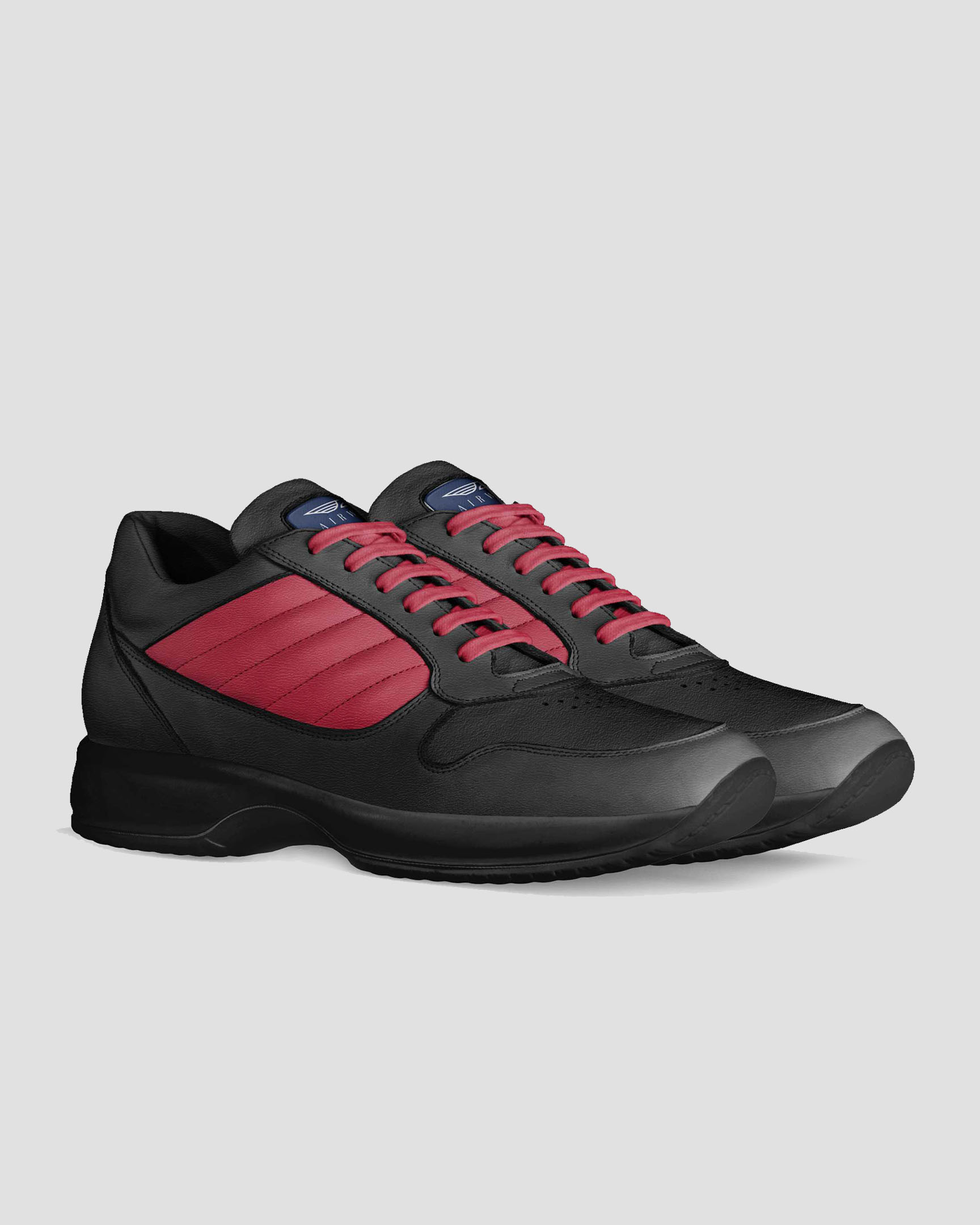 Airwing® Sports Genuine Leather Sneakers_black_Red_Quart