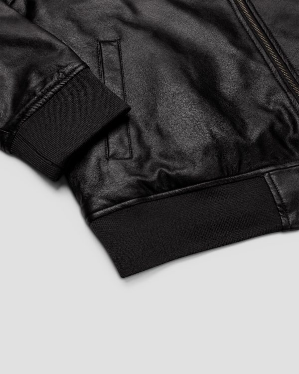 Faux Leather Bomber Jacket - Image 4