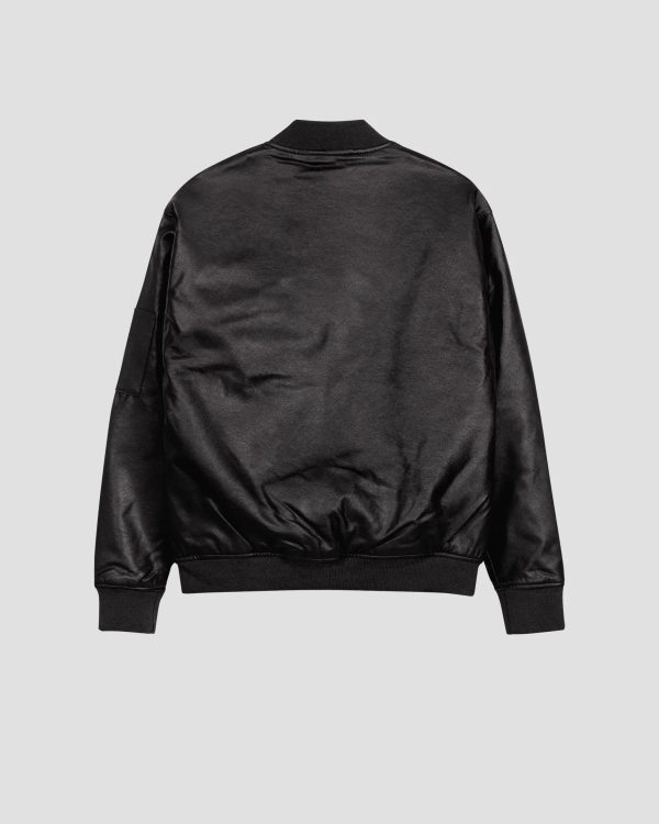 Faux Leather Bomber Jacket - Image 3