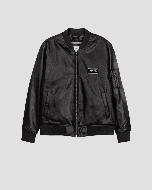 Faux Leather Bomber Jacket