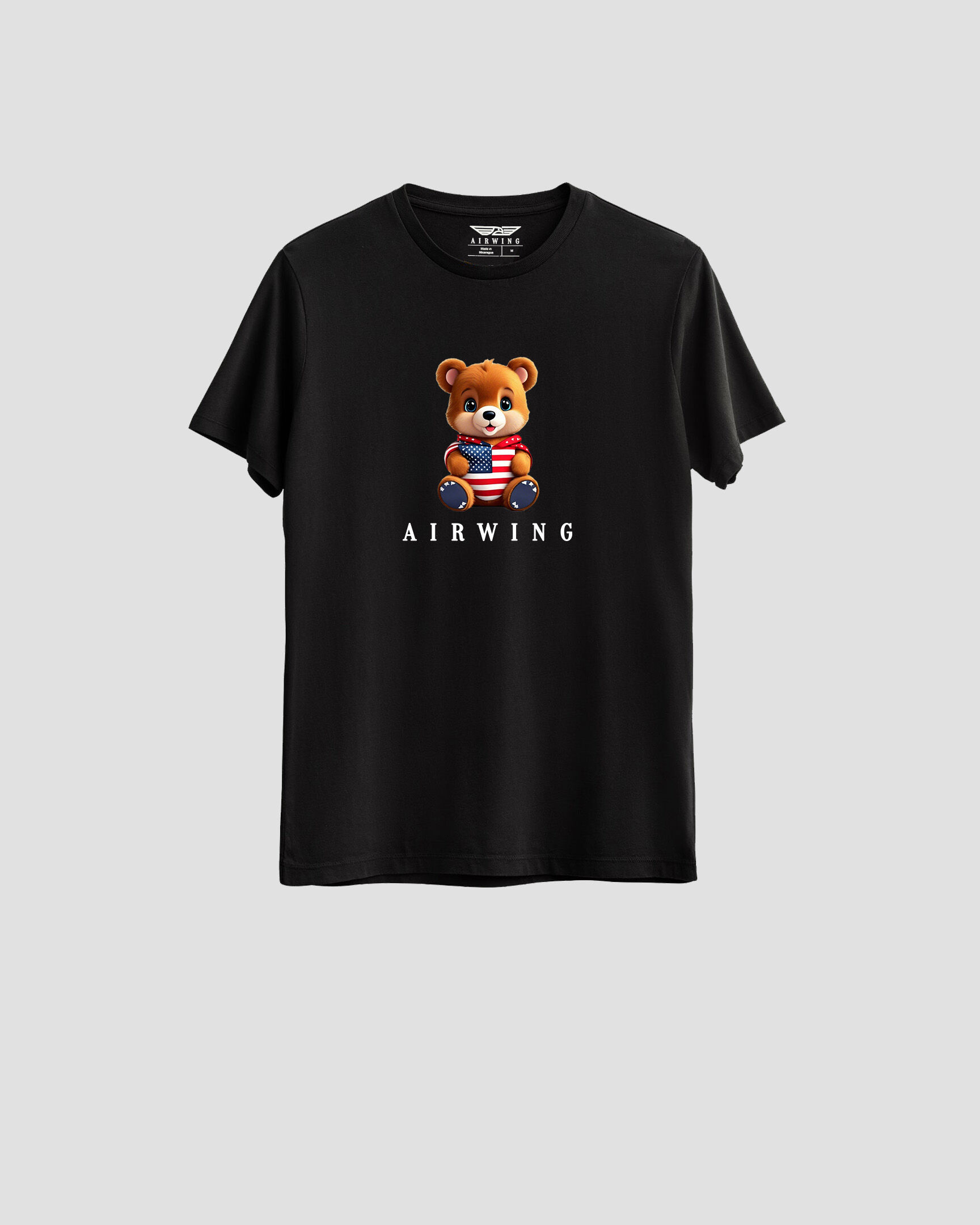 Black_white_teddyBear_Airwing® July4_T-Shirts