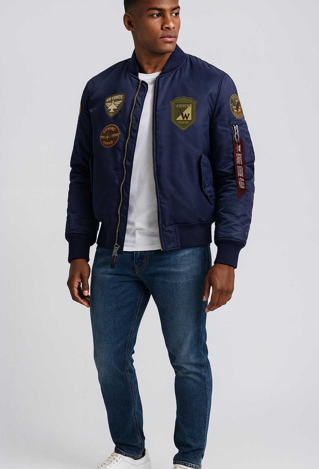 3 patches navy bomber jacket-lifestyle